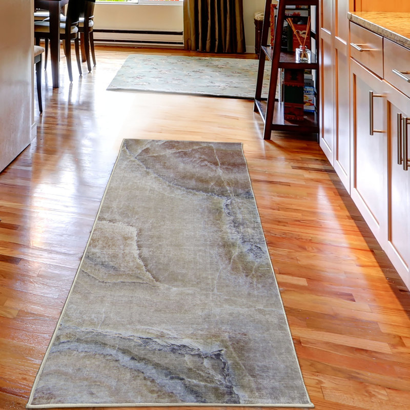 Tapis décoratif à longues fibres en polyester à haute densité de marbre