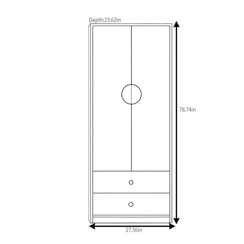 Olszewski, 79" H x 28" W x 24" D