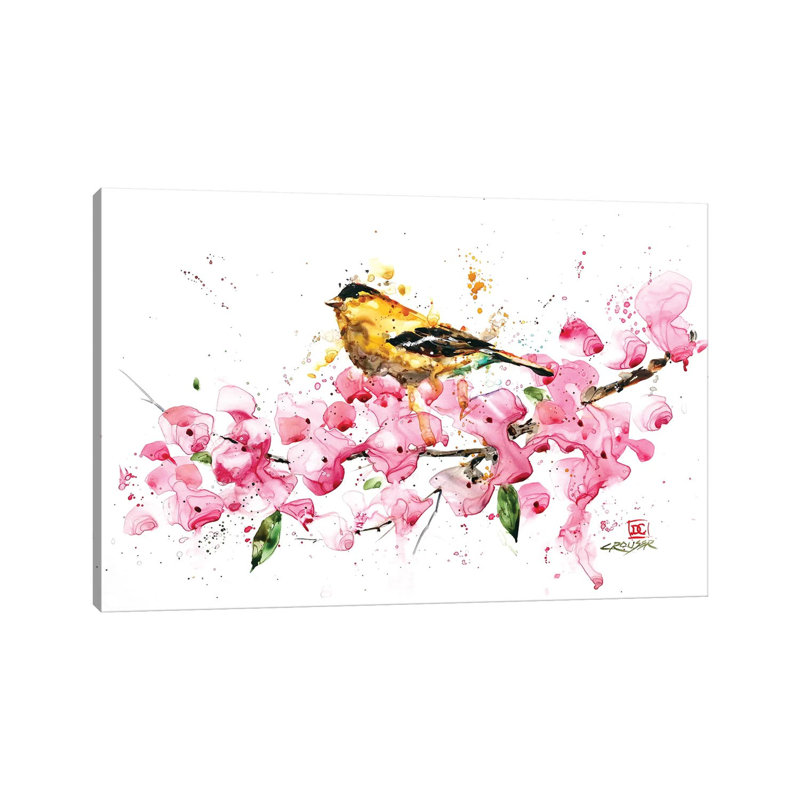 Bird And Cherry Blossoms by Dean Crouser - Painting on Canvas, Wrapped Canvas, 66.04 cm H x 45.72 cm W x 1.91 cm D