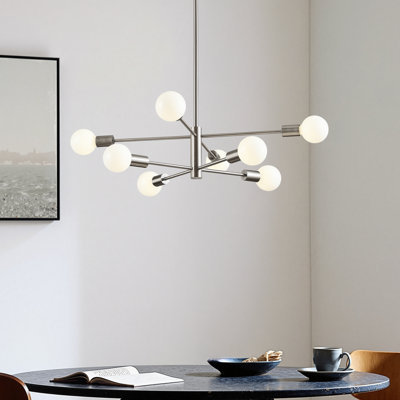 Lustre spoutnik moderne 8 lumières pour la salle à manger 4 hauteurs