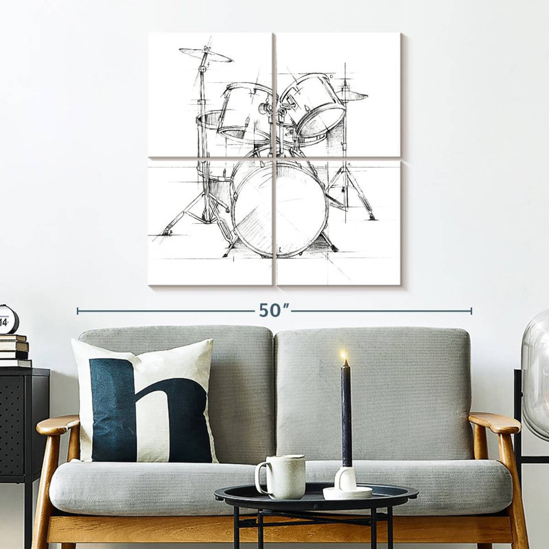 Abarca Drum Sketch, 32" H x 32" W