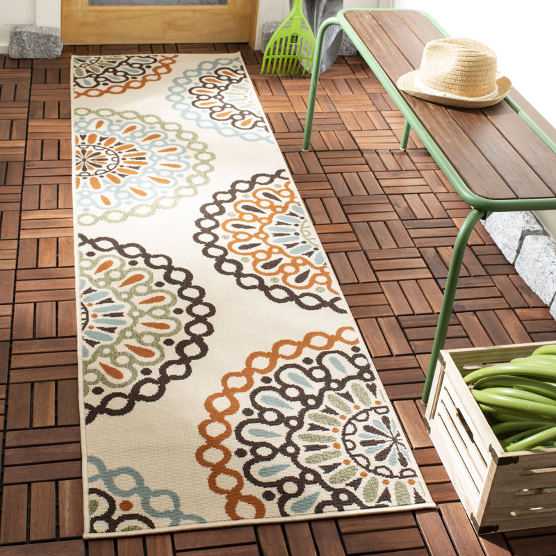Tapis d'intérieur / extérieur à motif géométrique Centeno Performance, Tapis de couloir 2 pi 3 po x 8 pi