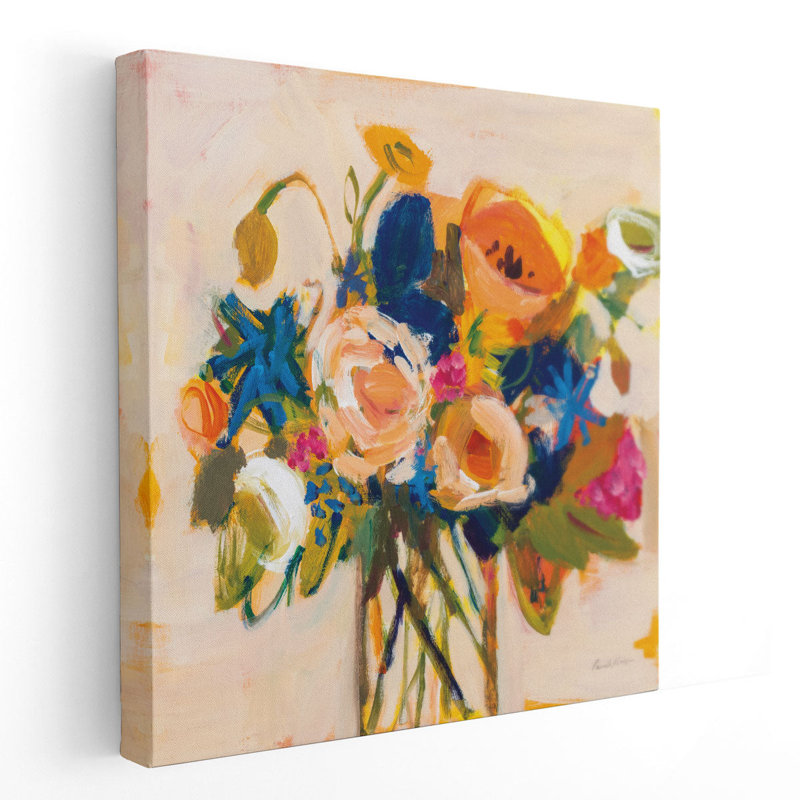 Boho Blooms - Canvas Print Wall Art, 12" H x 12" W