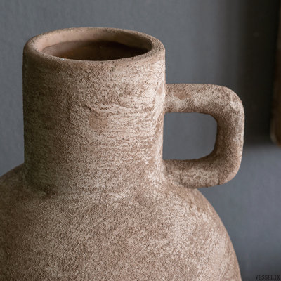 Vase à fleurs rustique en terre cuite vieilli 6,5 po x 6,5 po x 10 po