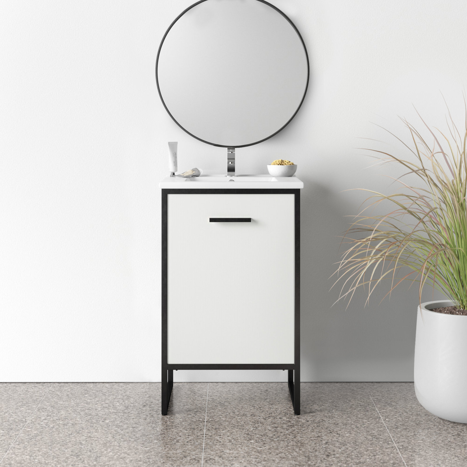 Saray 20'' Single Bathroom Vanity, White