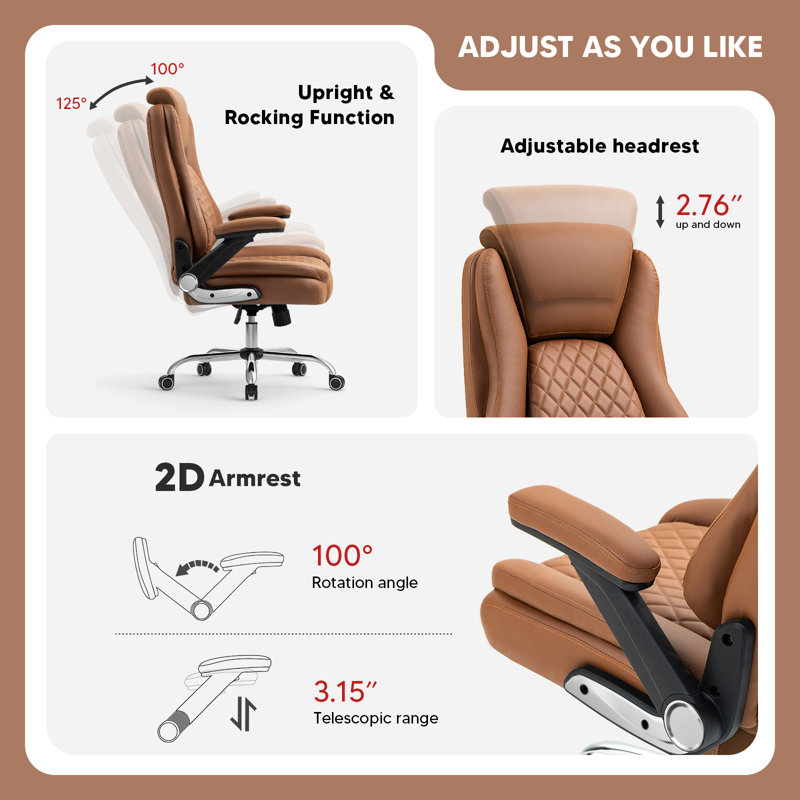 Ergonomic Executive Chair, Camel