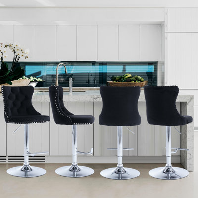 360°Swivel Bar Stools with Sliver Base