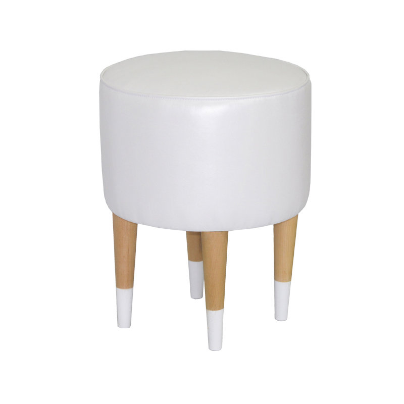 Solid + Manufactured Wood Accent Stool, White