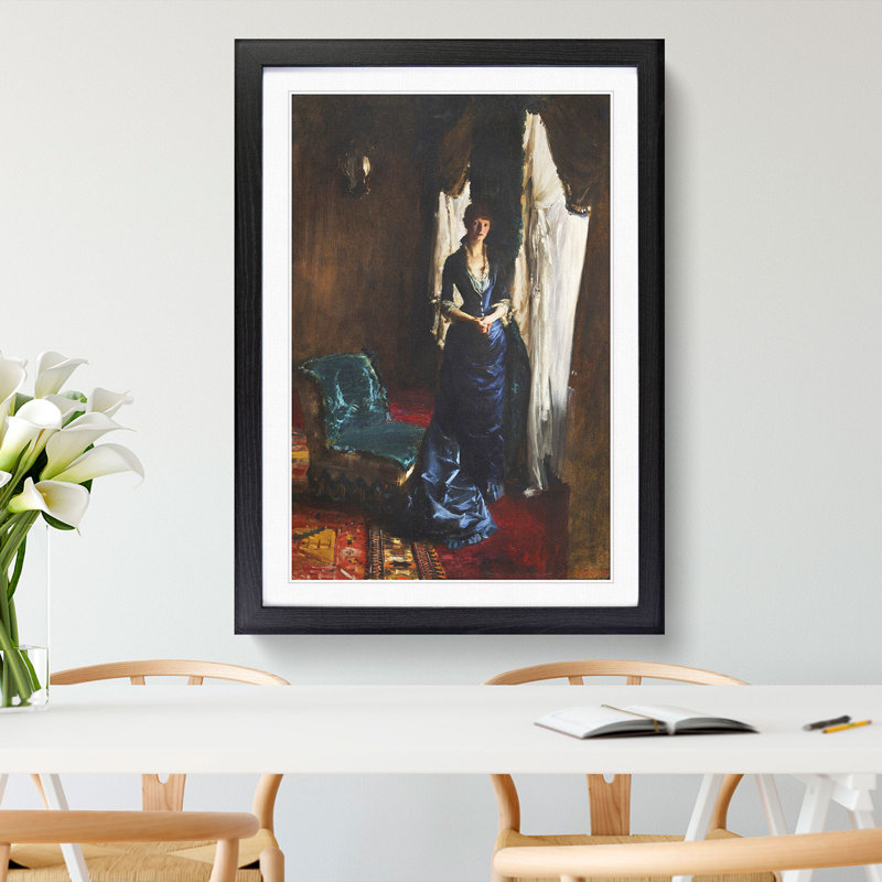 Madame Paul Escudier by John Singer Sargent - Picture Frame Painting, 48cm H x 36cm W x 2cm D, Black Framed