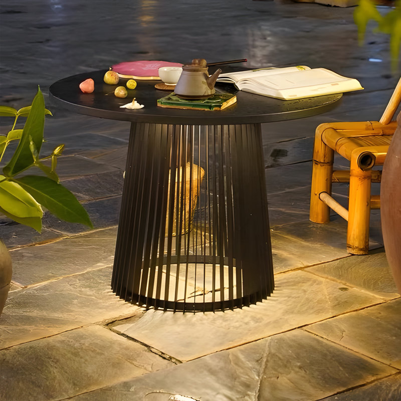 Integrated Led Floor Lamp End Table, 17" H x 15" W x 15" D