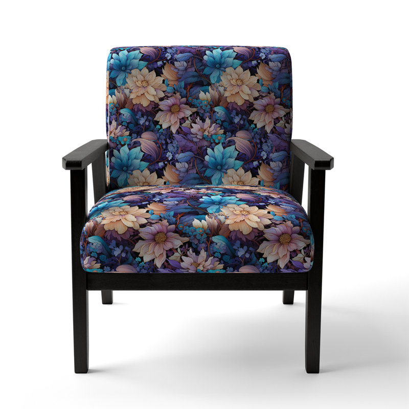 Fauteuil de chalet rembourré Celestial Blue Pivoines Stellar Pure