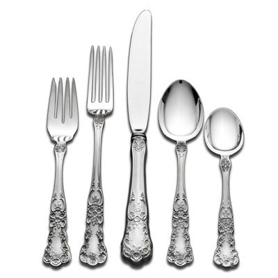 5 Piece Sterling silver Flatware Set, Service for 1