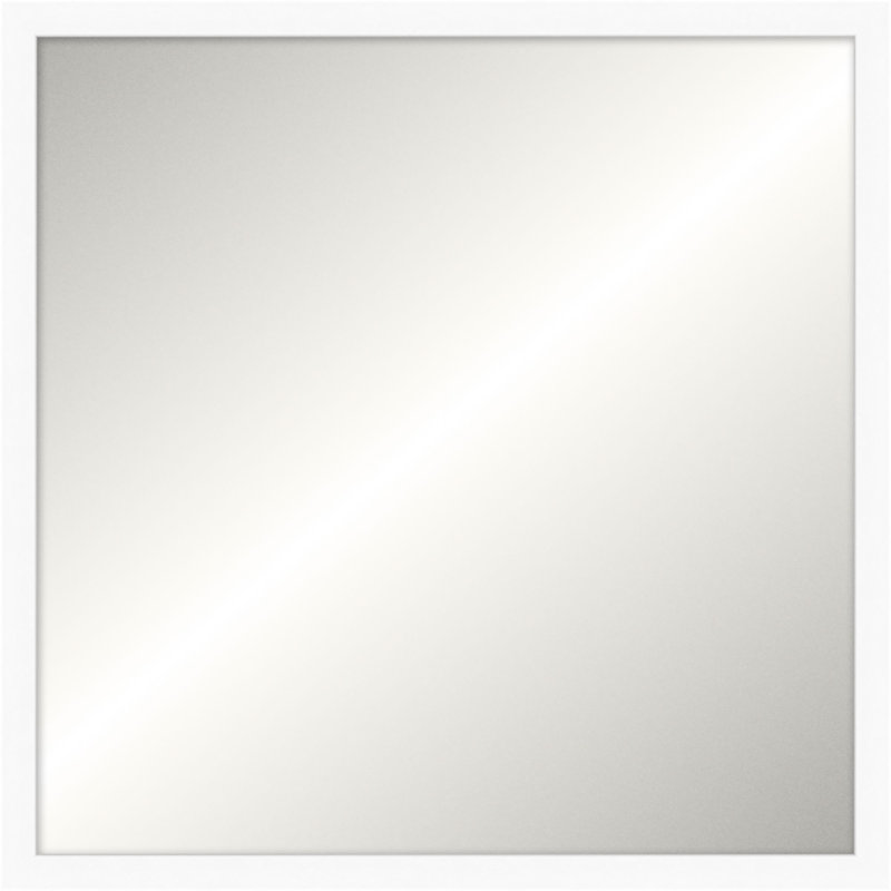 Davenport Solid Wood Framed Mirror, 37.75" x 37.75", Matte White, Square