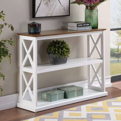 Arthella 3-Tier X-Design Console Entryway Sofa Table With Shelves