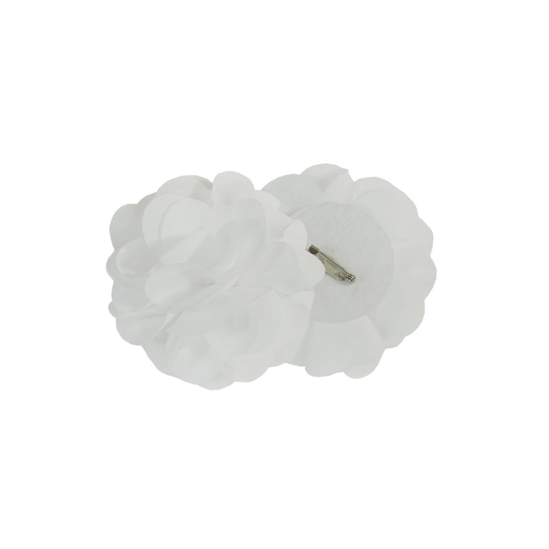 Panneau de rideau simple floral de couleur unie avec ourlet à passants Rosette, Blanc, l 50 po x L 95 po