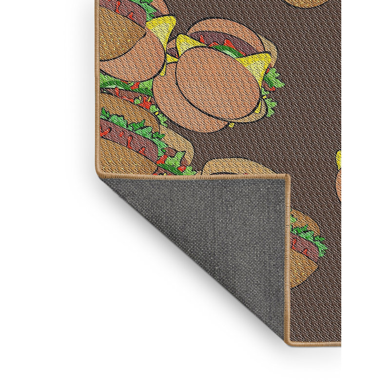 Brun Dagan Tapis décoratif, Rectangle 5 pi x 7 pi