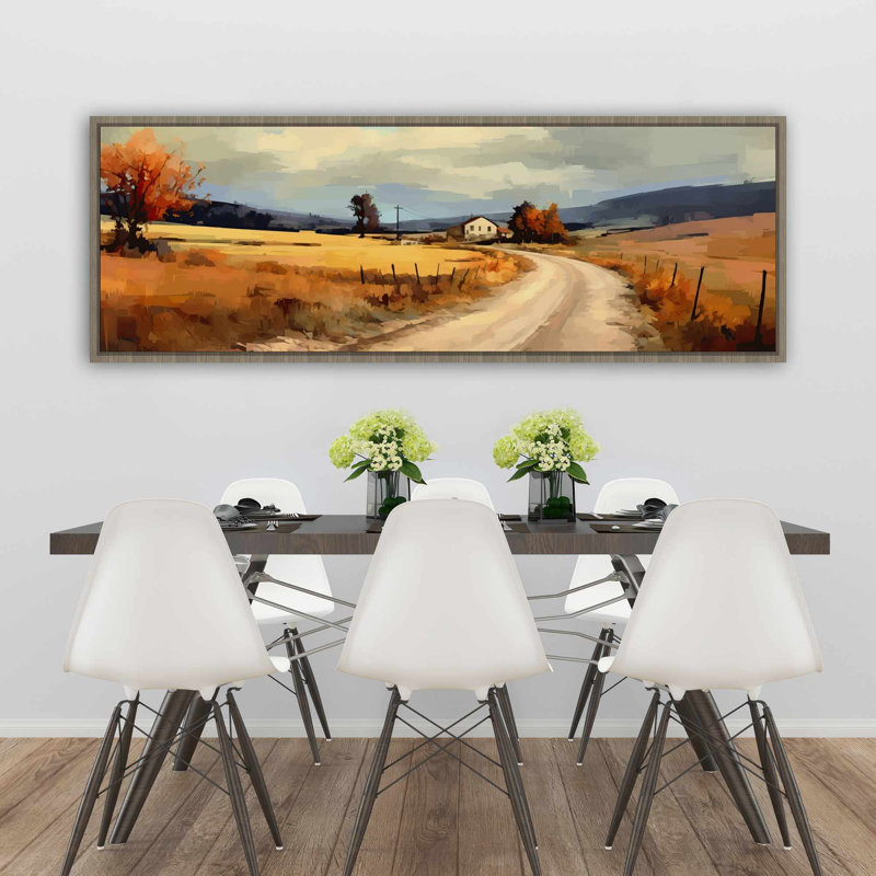 Toile encadrée campagne - Paysages jaunes, H 21,25 po x l 61,25 po
