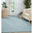 Handmade Flatweave Wool Sky Blue Area Rug-2127837502
