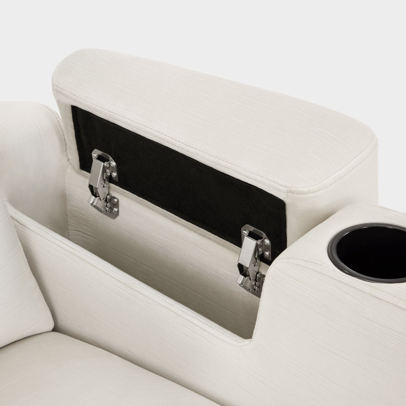 Siège de cinéma inclinable électrique avec appui-tête et plateau pivotant Zero-Gravity, Beige, Fabric