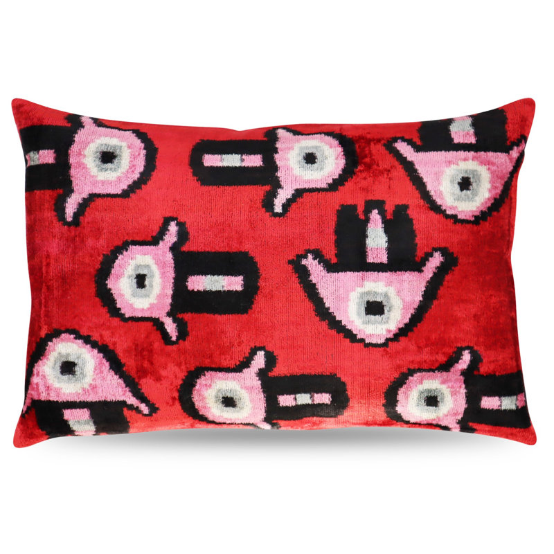 Coussin décoratif, Rouge géométrique 1