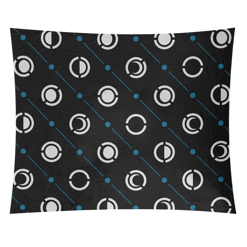 Tapisserie, H 68 po x l 80 po, Noir / bleu