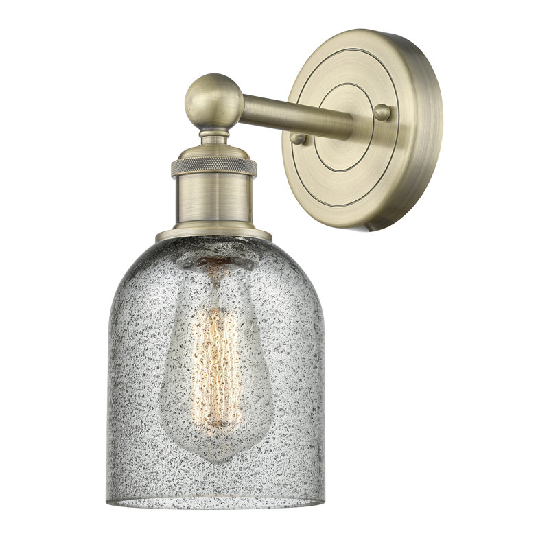 Carmi Armed Sconce, Charcoal, Antique Brass
