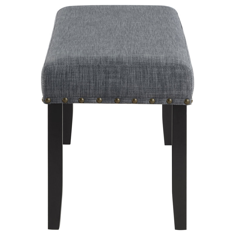 Gray and Black Rectangular Dining Set with Bench and 4 Chairs