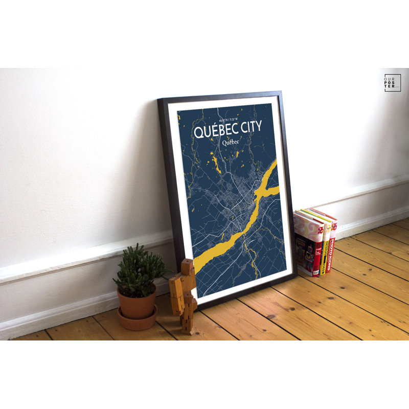 « québec city city map », reproduction d’impression sur affiche, H 17 po x l 11 po