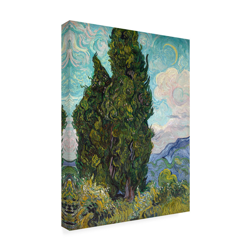 «Cypresses 1889» par Vincent Van Gogh, impression sur toile tendue, H 19 po x l 14 po x P 2 po