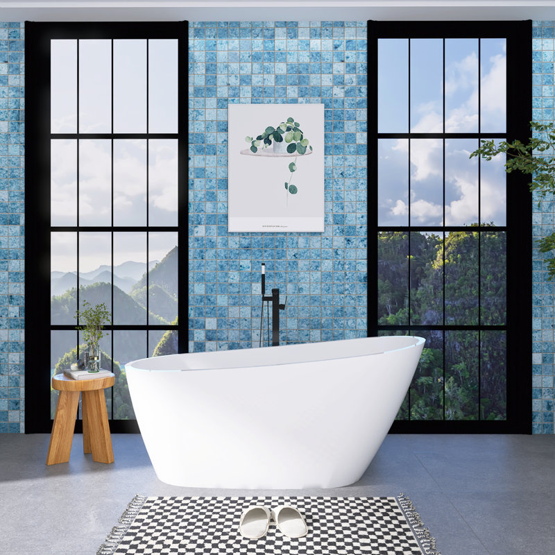 59.1'' x 28.7'' Freestanding Soaking Acrylic Bathtub
