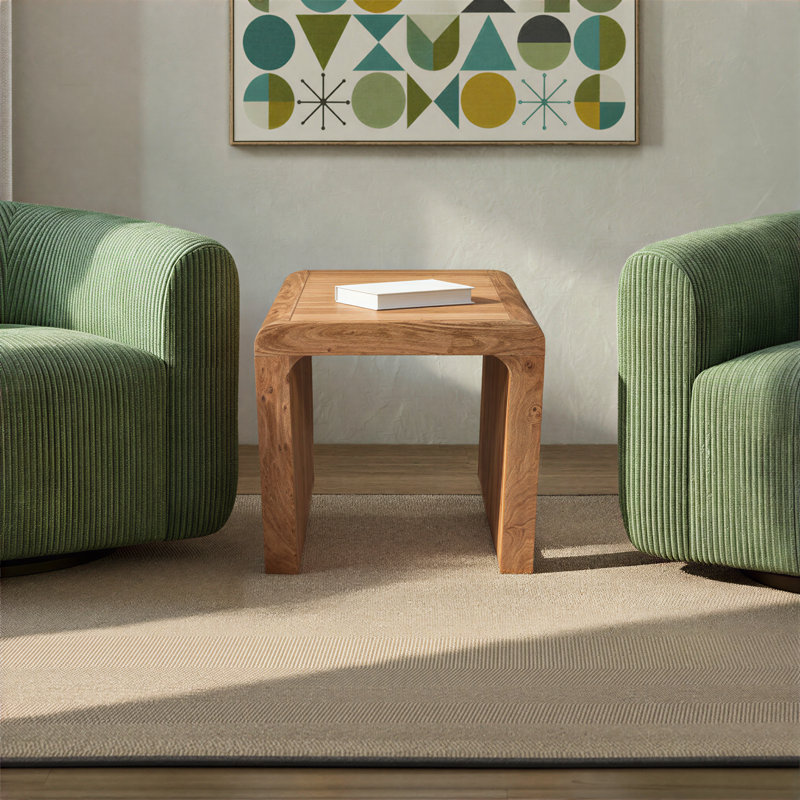 Runi Solid Wood End Table, Natural