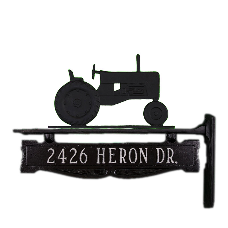 1-Line Address Post, Satin Black, Yes