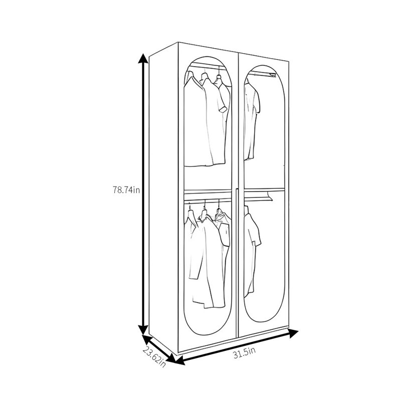 Longver, H 78,74 po x l 31,5 po x P 23,62 po