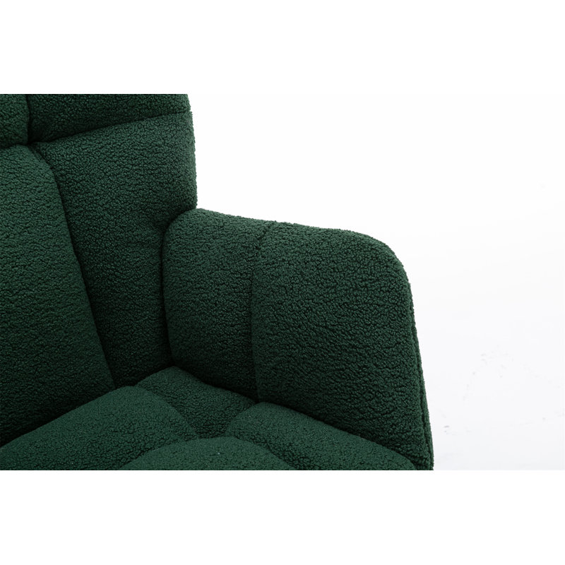 Chaise berçante moderne Marsa, Velours vert foncé