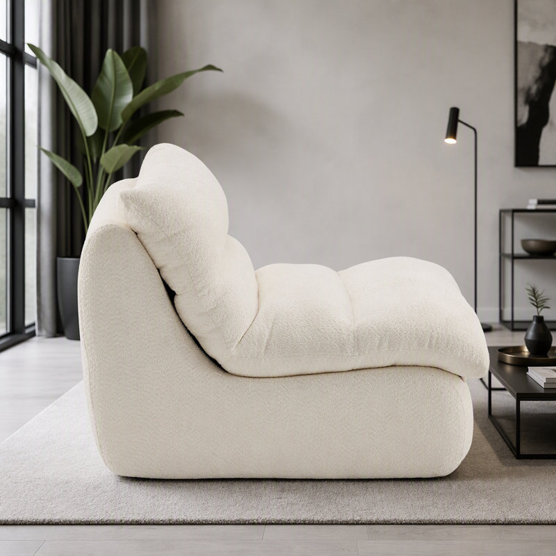 Upholstered Accent Sofa, Modern Armchair with Soft Cushioned Seat, Stylish Sofa for Living Room, Bedroom, or Office