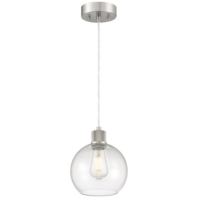 Luminaire suspendu DEL Aarian - verre transparent - DEL remplaçable