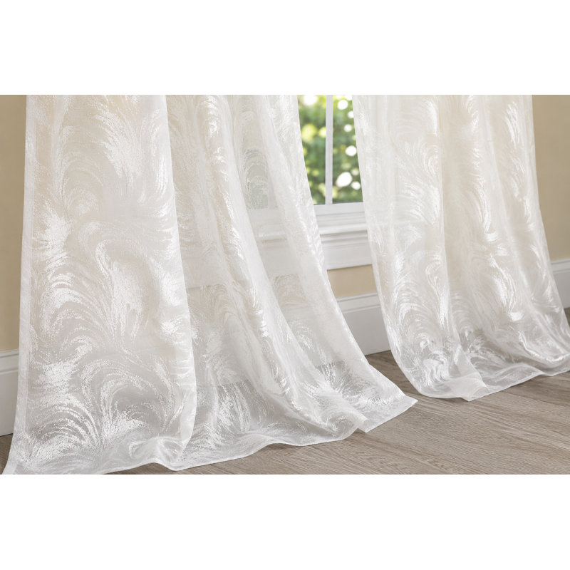 Paityn Sheer Curtain Single Panel, White, 54" W x 120" L