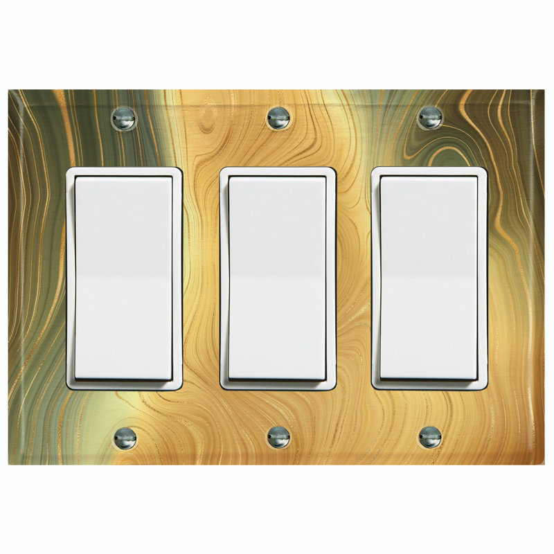Patterned 3 - Gang Toggle Light Switch Standard Wall Plate