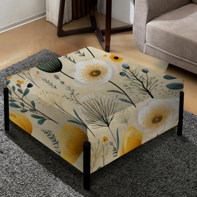 Grand repose-pieds carré jaune Cottage et Garden Cottage Cottage I