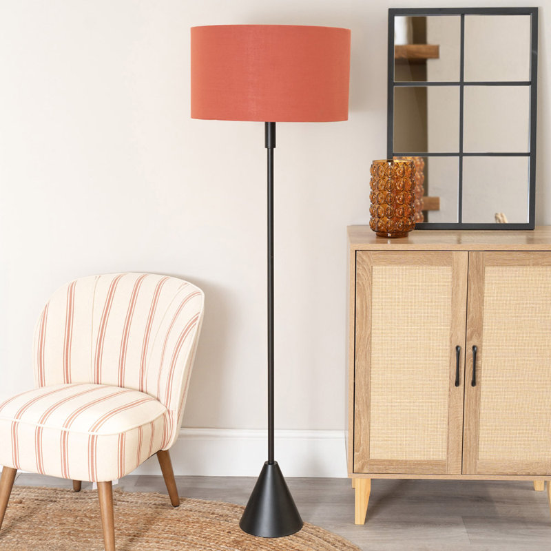 131.5cm Matte Traditional Floor Lamp, Orange