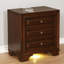 Table de chevet contemporaine 3 - Cerisier brun avec sortie de table transitionnelle-1861371784