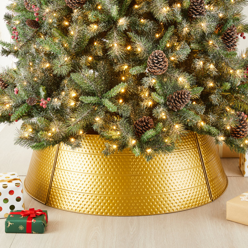 Collet d'arbre de Noël en métal martelé 40,5 po P (KD), Or, H 13 po x l 40,5 po