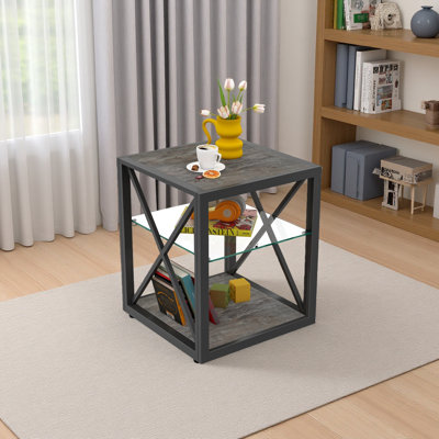 Table de chevet moderne 1 pièce pour chambre à coucher et salon, table d'appoint de style industriel