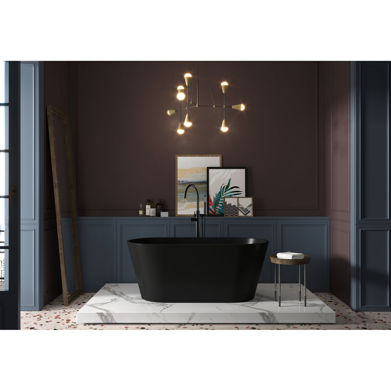 60" Flat-Bottom Freestanding Soaking Bathtub