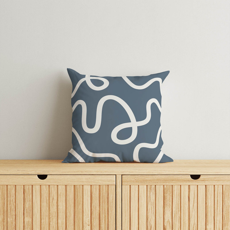 Coussin Squig, H 26 po x l 26 po, Bleu