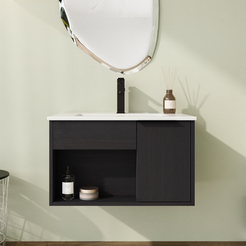 Meuble-lavabo simple 24 po avec comptoir en céramique, 24"