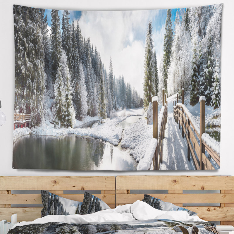 Photographie de paysage, matin d'hiver, tapisserie panoramique, H 68 po x l 80 po
