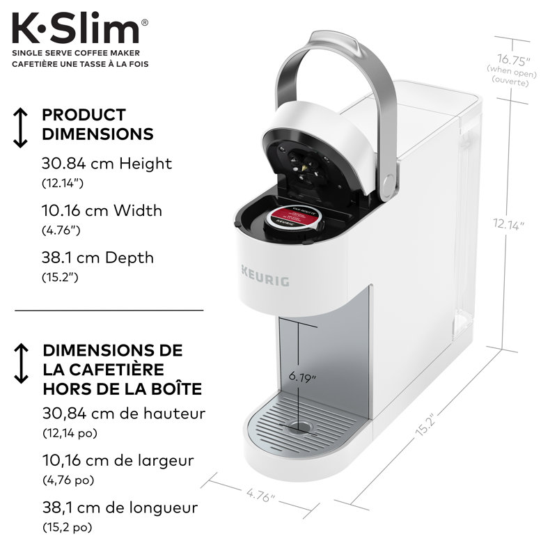 Cafetière à dosette K-Slim Keurig Keurig, technologie MultiStream, Blanc