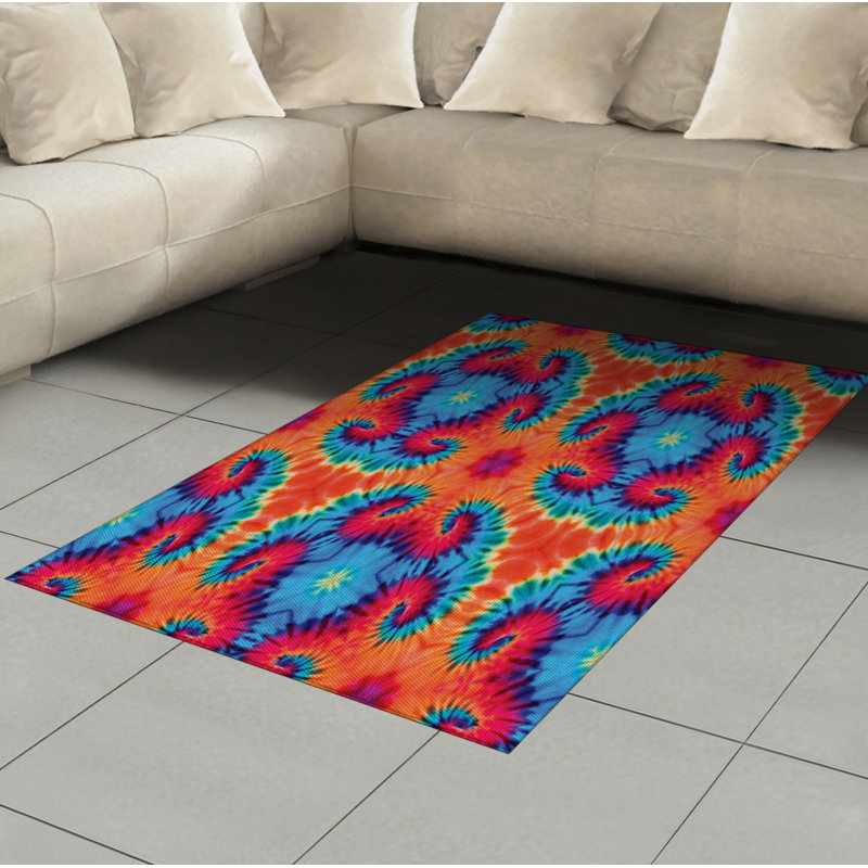 Tapis décoratif Ikat, Rectangle— 4 pi x 5 pi 8 po