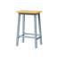 Chaises pour îlot de cuisine de 25,6 po de hauteur, bois gris-bleu avec stabilité et repose-pieds, 2 tabourets de bar, bleu, bois, pour la maison-120044259